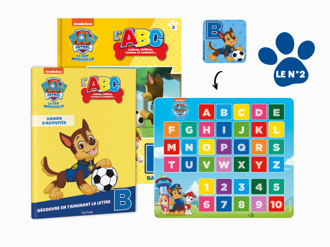 Le n°2 : Le livre + Le cahier d’activités + Le magnet de la lettre B + Le tableau magnétique OFFERT !